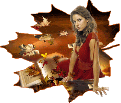 Kobieta czyta książkę wśród liści